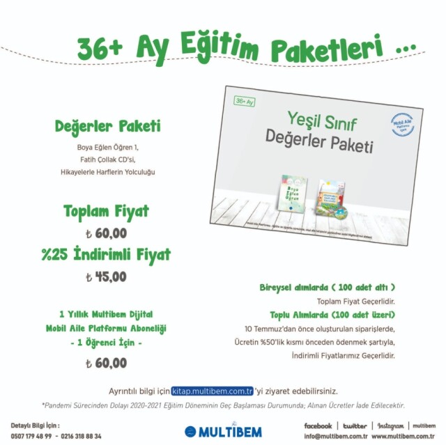 YEŞİL DEĞERLER ÖĞRENCİ PAKETİ - 1