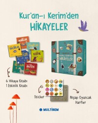 KURAN-I KERİM'DEN HİKAYELER SETİ - 7 KİTAP AHŞAP OYUNCAK VE STİCKER - KUTULU ÖZEL SET - 1