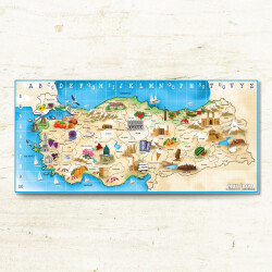 TÜRKİYE HARİTASI ORTA 100cm x 46cm - Multibem